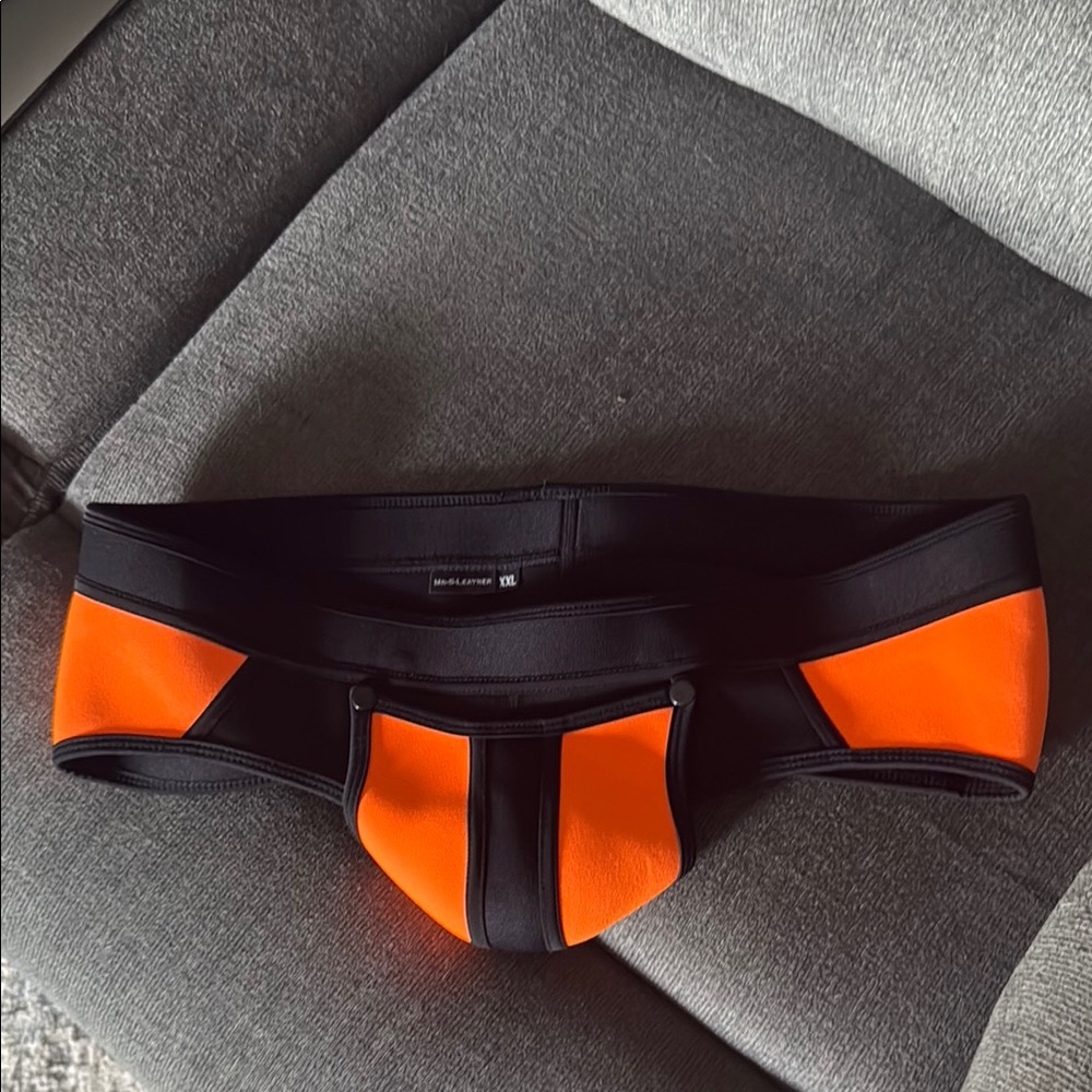 MR S Leather Bold Orange and Black Men's jock